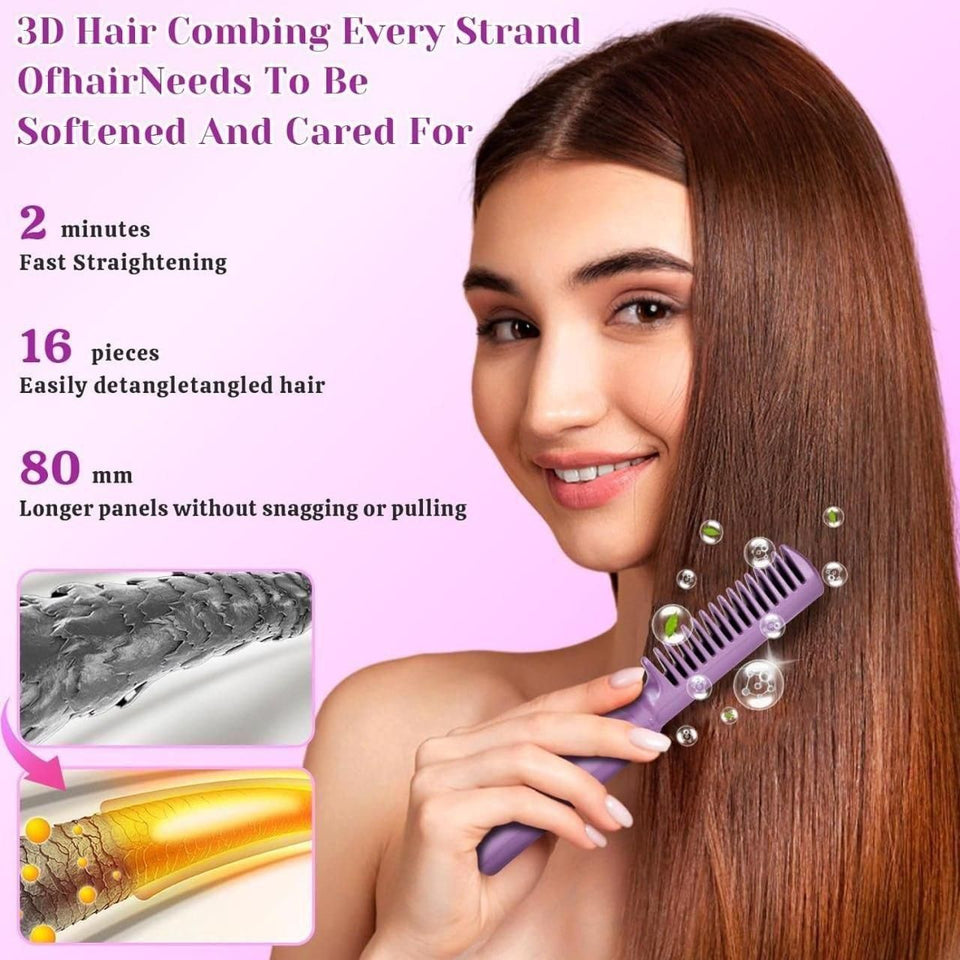Vmun Portable Mini Hair Straightener Cordless Rechargeable  Adjustable Hair Straightener Hot Comb