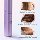Vmun Portable Mini Hair Straightener Cordless Rechargeable  Adjustable Hair Straightener Hot Comb