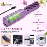 Vmun Portable Mini Hair Straightener Cordless Rechargeable  Adjustable Hair Straightener Hot Comb