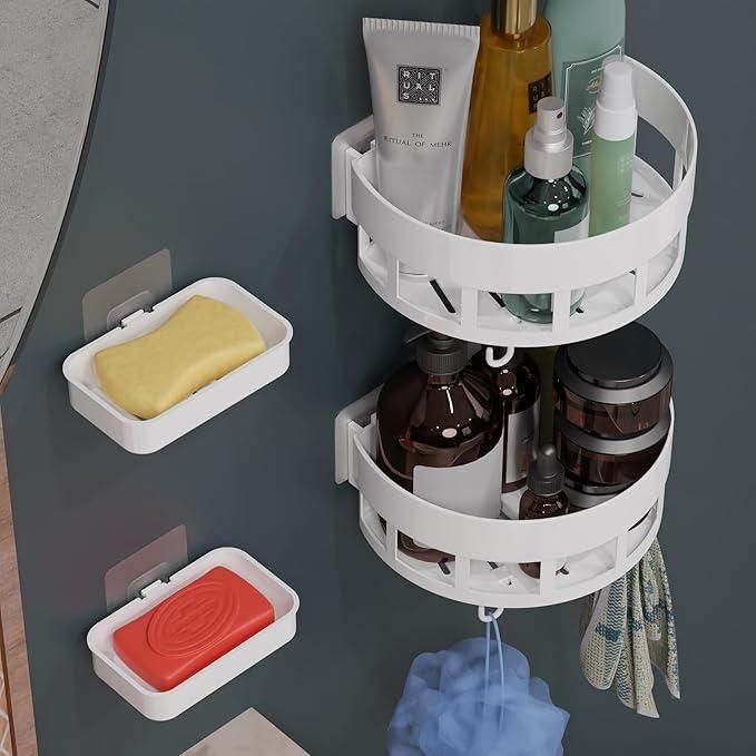 Veas Bathroom Shelves with Hooks (Pack of 2)